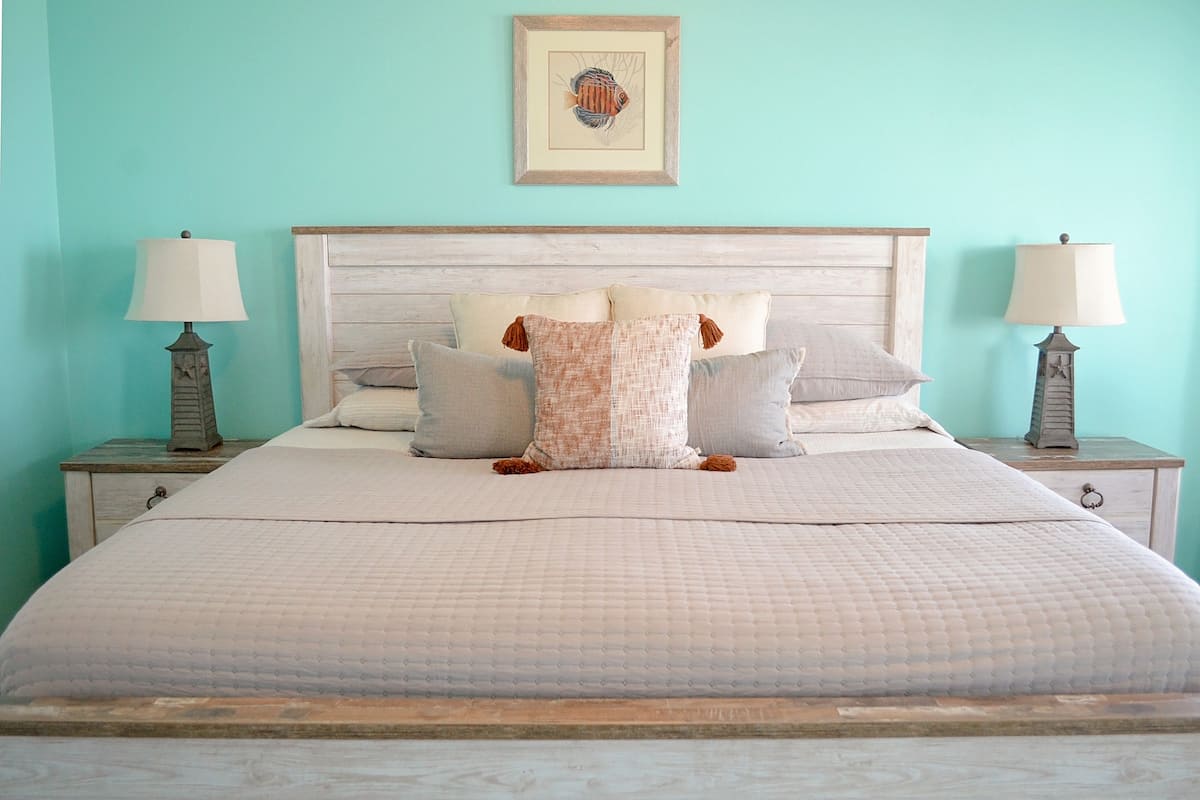 Primary bedroom with a king bed